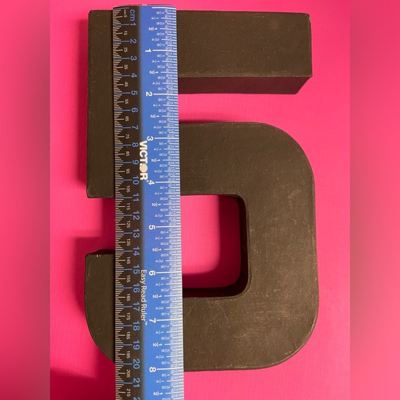 Block chunky paper mache number 5 (five). Black color. - Picture 5 of 5